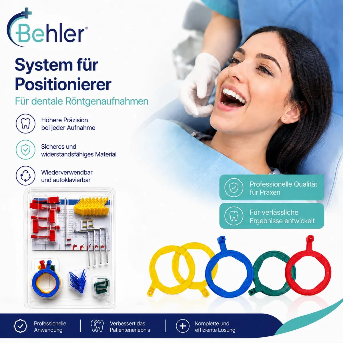 Komplettes Dental-Röntgen Positionier System FPS 3000 XCP Intraoraler Typ, Parallele Röntgenringe - Intraorale Positionierer - Zahnmedizinisches Material - Dental-Röntgenpositionierer.