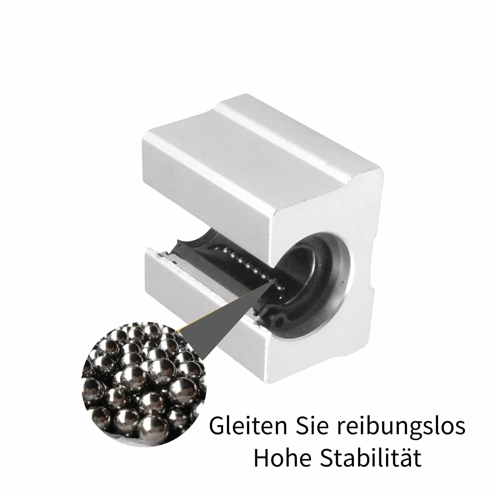 Linearschiene SBR16 800mm 2 Stück Silber Linearführung mit 4 Stück SBR16UU Lagerblöcken Rostfreie Linearlagerschiene mit vorgebohrten Löchern für DIY 3D-Drucker