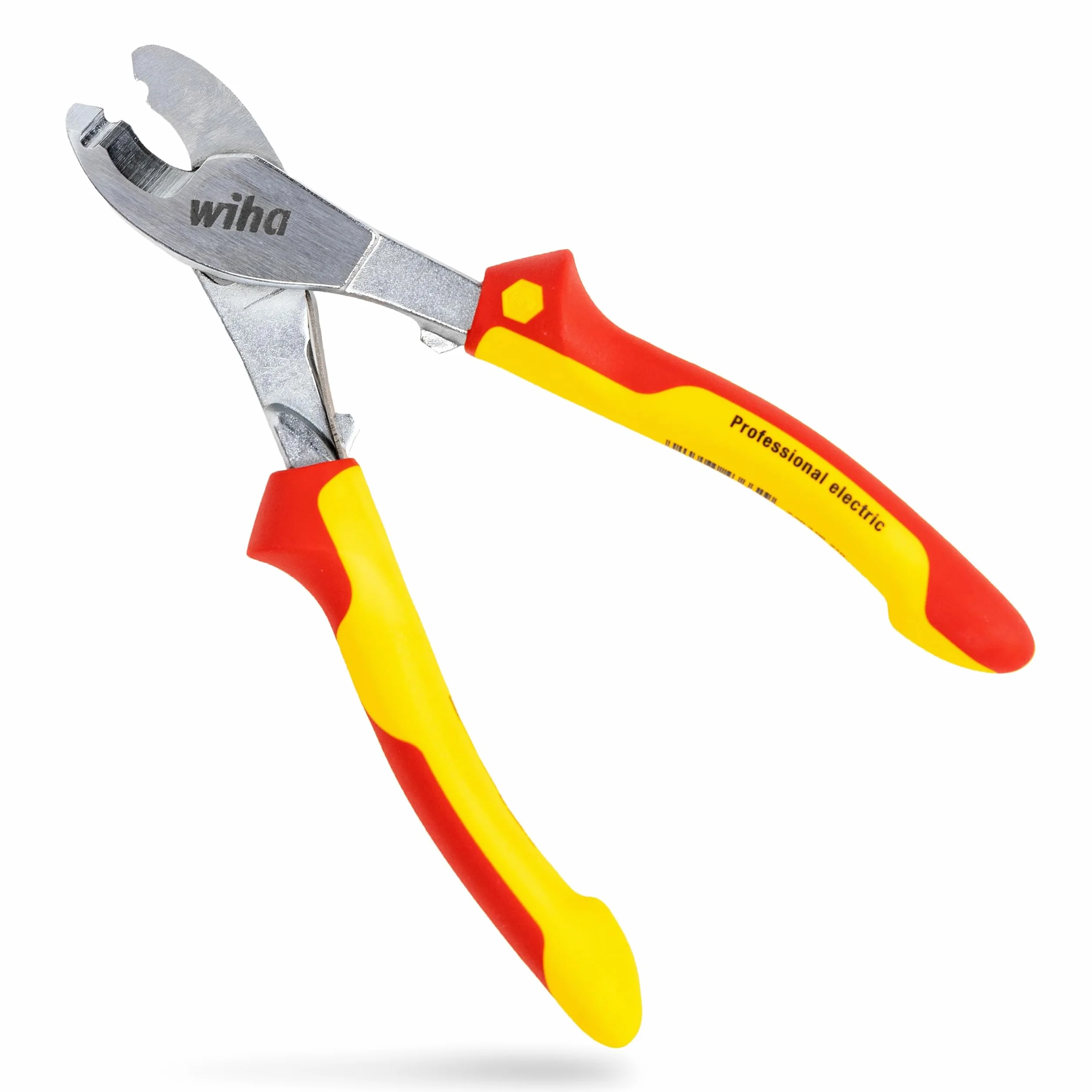 Wiha Kabelschneider Professional electric mit ein- und ausschaltbarer Öffnungsfeder I 180 mm, 7" I VDE- und GS-geprüft I Elektrikerzange (43664)