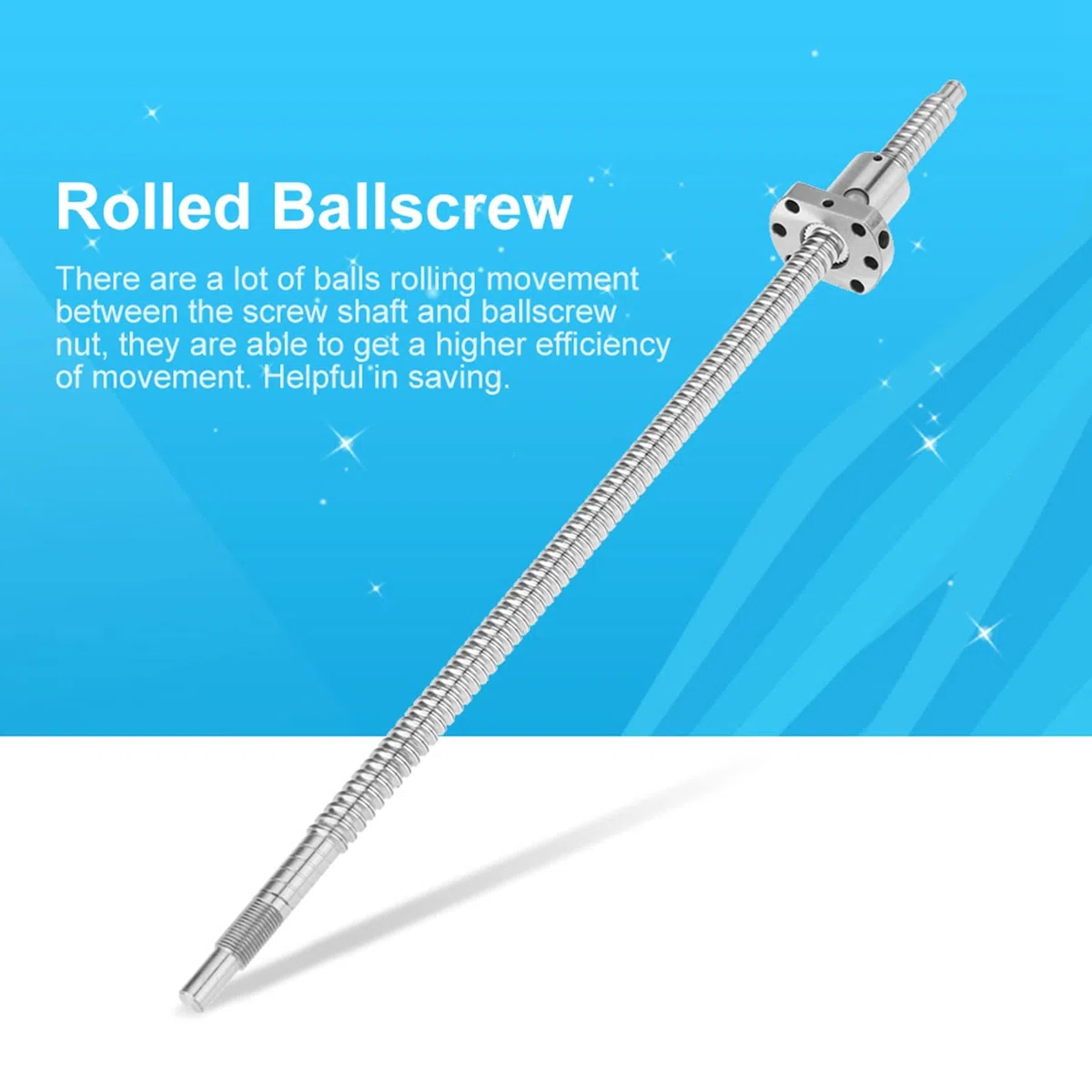 Fafeicy SFU1204 Kugelumlaufspindel 400mm mit Spielfreier Kugelmutter, Gerollte Spindel, Geringe Reibung, Hohe Effizienz, Präzise Positionierung, 12 mm Schraubendurchmesser
