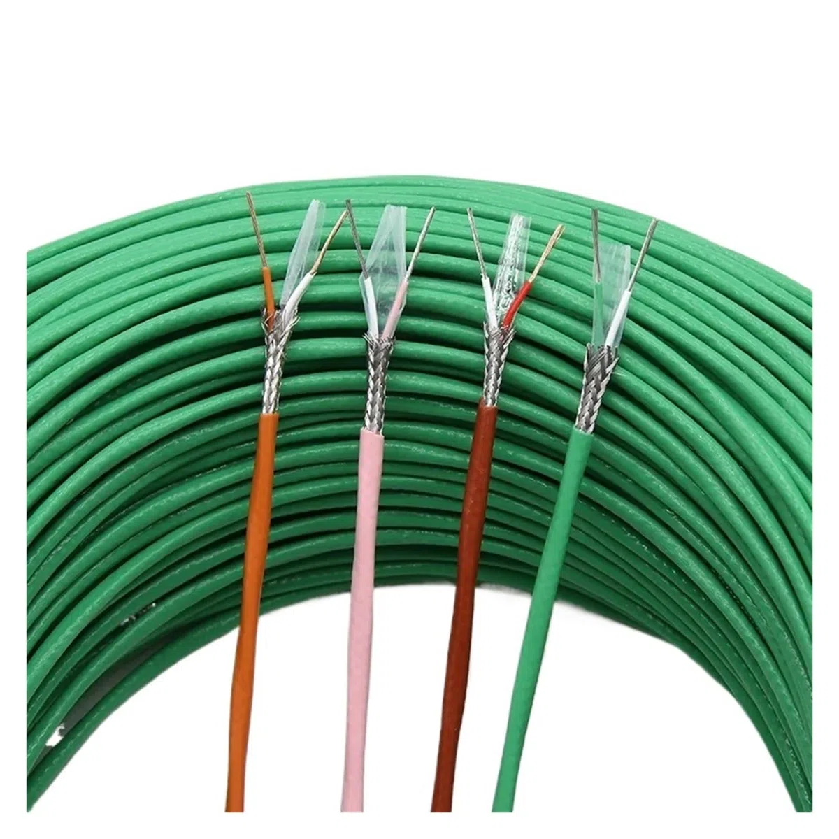 Thermoelementdraht KTNS Typ 2-adrig, PTFE-isoliert, geschirmt, Hochtemperatur-Mess- und Kompensationskabel(K type,5 meters)