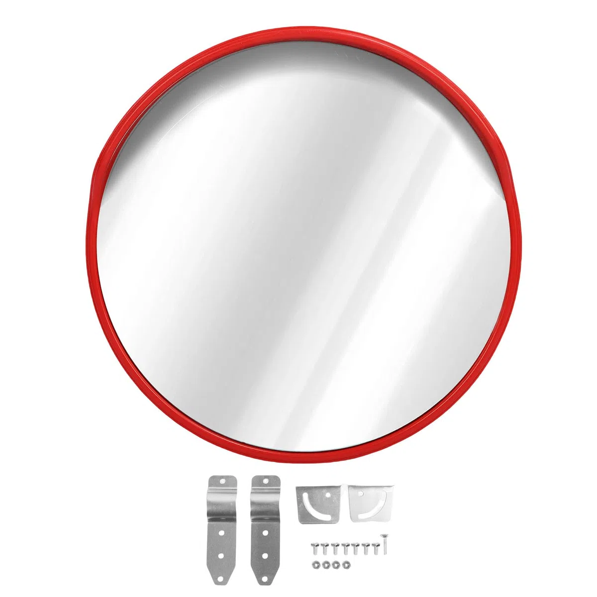 Konvexer Spiegel, Bruchsichere PC-Oberfläche, Verstellbarer Weitwinkel-Sicherheitsspiegel, Toter-Winkel-Spiegel mit 60-mm-Stangenhalterung für Einfahrten, Garagen, Flure, (30 cm)