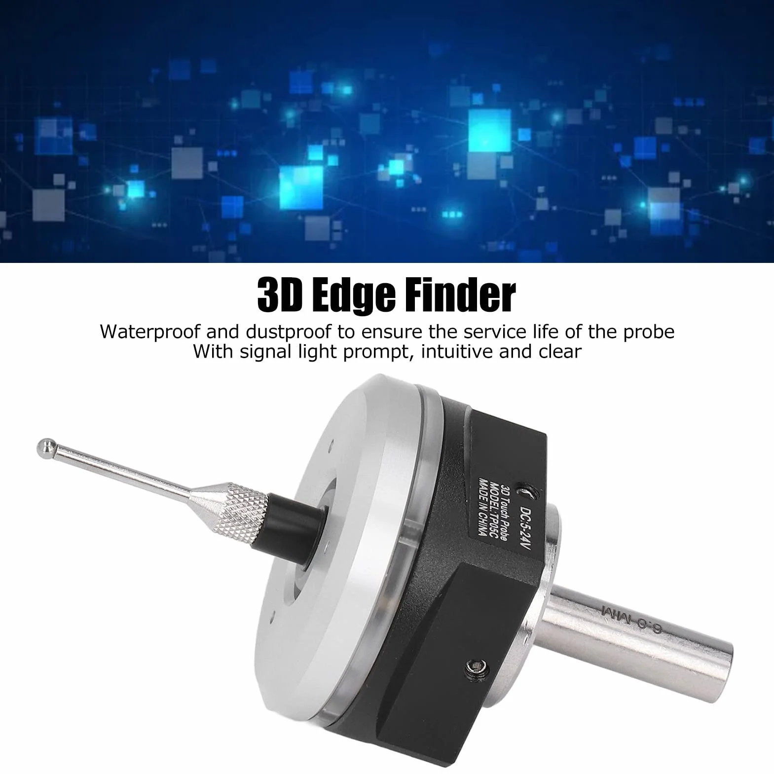 CNC 3D-Kantensucher, Hochgenaue XYZ-Achse CNC 3D-Kantensucher Wasserdichter 3D-Kantensucher Zum Auffinden der Center Desktop CNC-Sonde, die mit GRBL CNC-Geräten Kompatibel Ist