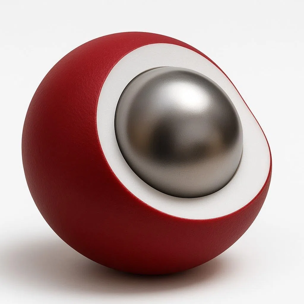 A.C.I.L. ABS-beschichtete Stahlkugeln, 17,25 mm, rot, 10 Gramm Nylon-Stahl .68, 40 Stück