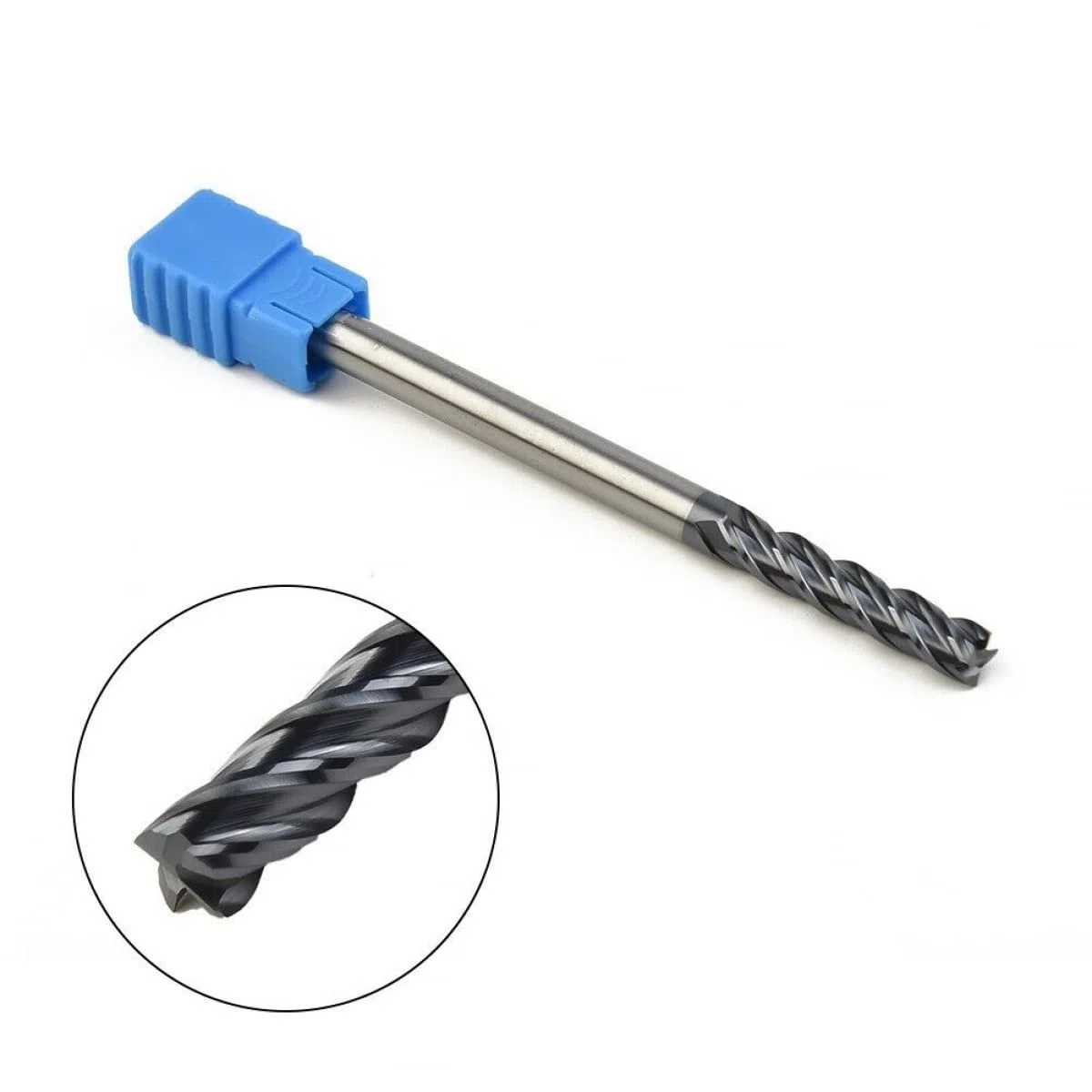 RANRAO Extra langer Schaft, 100 mm Wolframkarbid-Schaftfräser, 4 mm CNC-Fräser, 4 Rillen