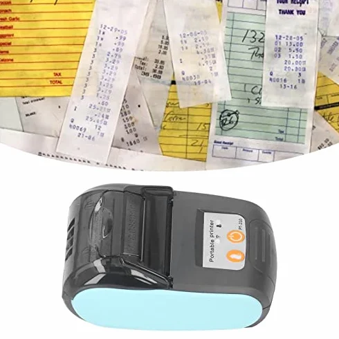 Bluetooth-Beleg-Thermodrucker, 58-mm-Bluetooth-Belegdrucker, Mini-Wireless-POS-Belegdrucker für Convenience-Stores in der Bekleidungsindustrie, Tragbarer Belegdrucker (Mit
