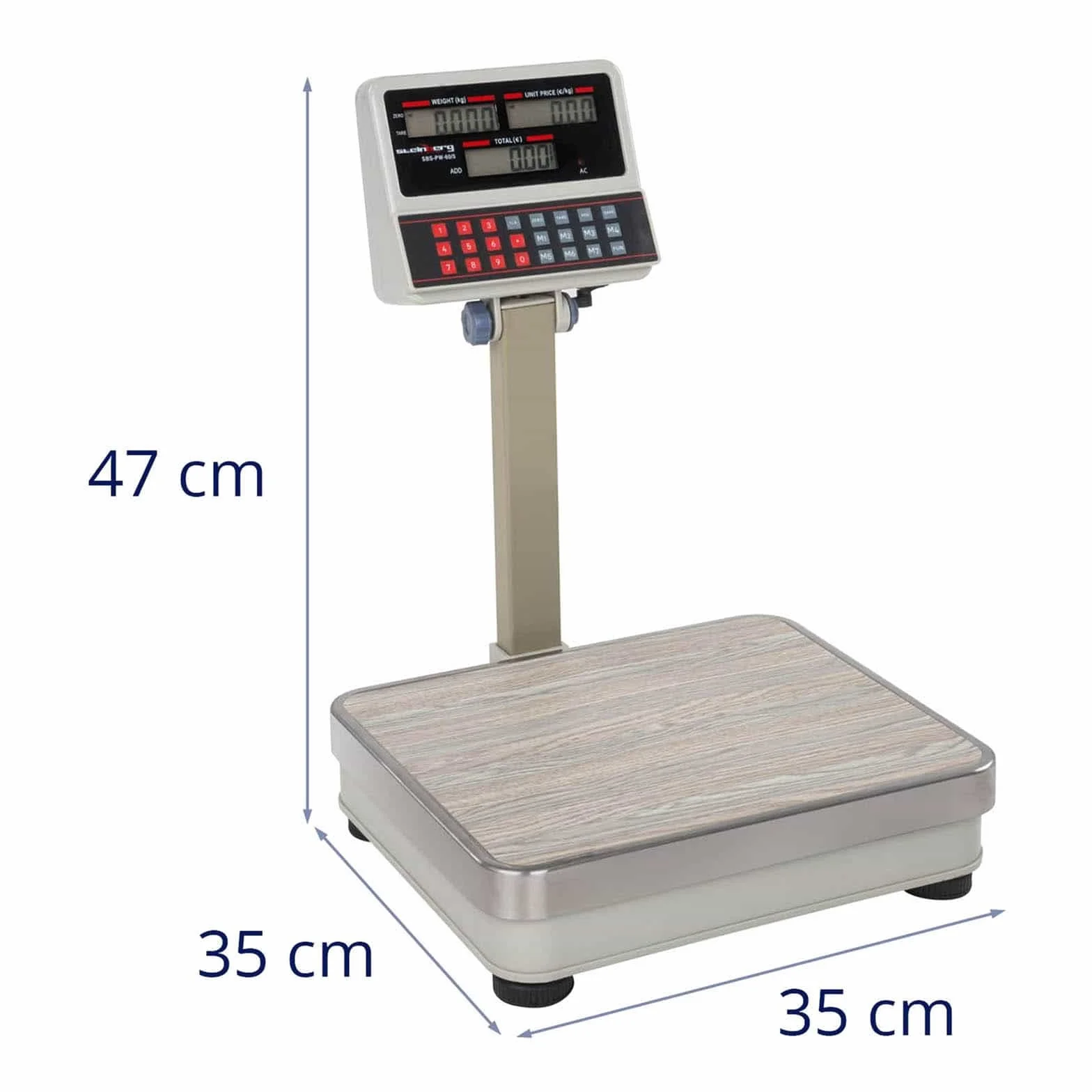 Steinberg Systems Kontrollwaage mit Hochanzeige Digitalwaage Industriewaage 100 kg / 10 g LCD viele Funktionen