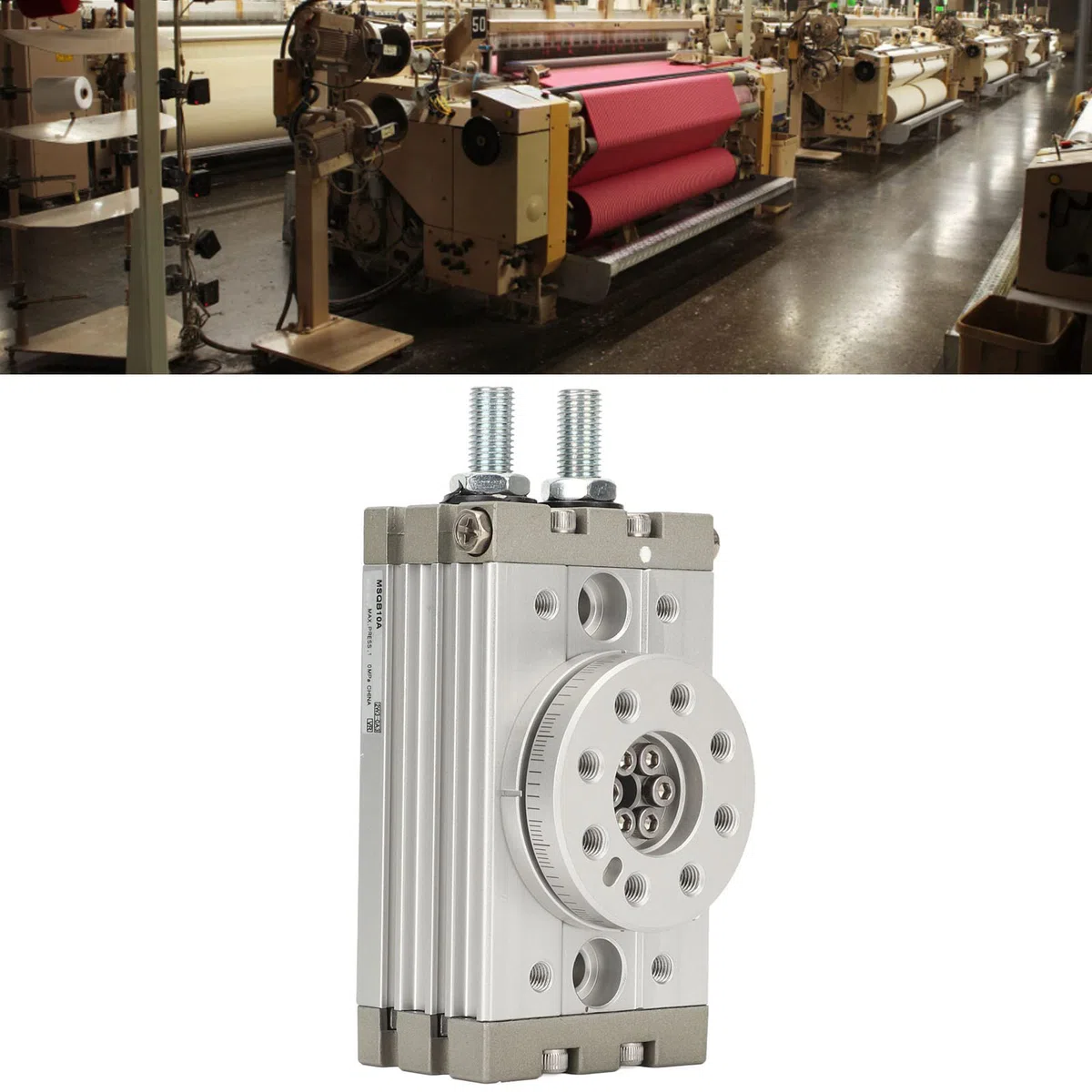 Pneumatikzylinder, 190 Grad Verstellbarer Pneumatischer Drehantrieb, Wasserdichte Aluminiumlegierung Pneumatischer Schwenkzylinder für Leichtindustrie, der chemischen Industrie (MSQB-10A)