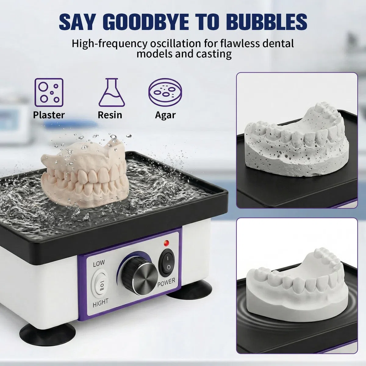 Elektrisch Dental Oszillator, 120W Gipsrüttler Rüttelplatte, Elektrisch Rüttelplatte, für Mischen Gips Gießen Modellen Harzguss, für Zahnkliniken, Krankenhäusern