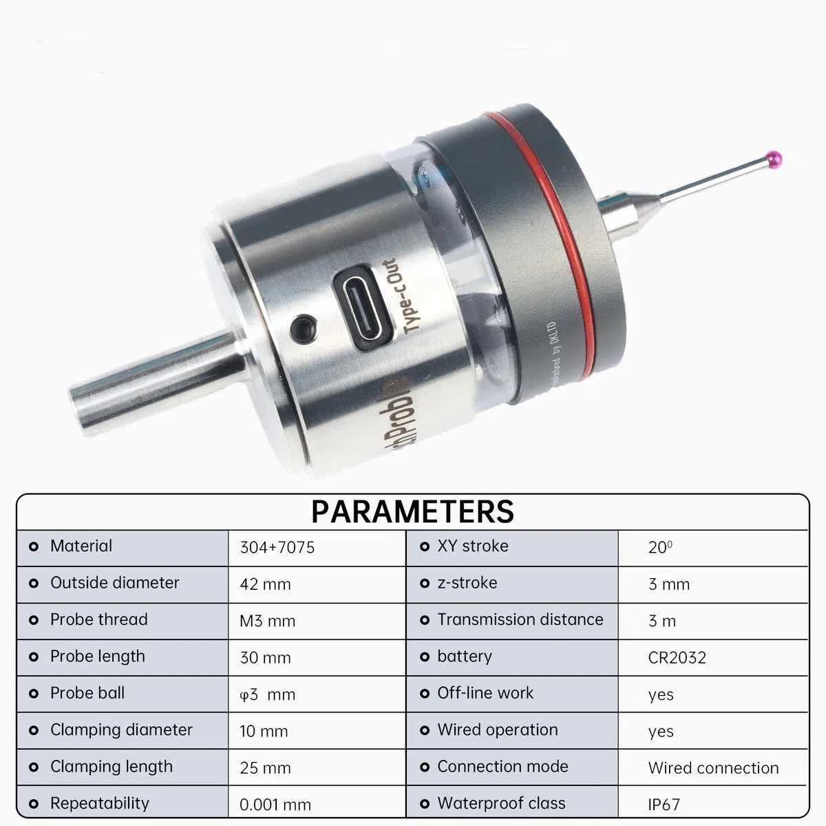 RATTMMOTOR Kantentaster,3D-Taster Kantensucher, CNC Photoelektrischer Kantenfinder WP500,Präzision 0,001mm Kompatibel Mach3 und GRBL für CNC-Fräsmaschine Automatische Zentrierungs (V6-Serie)