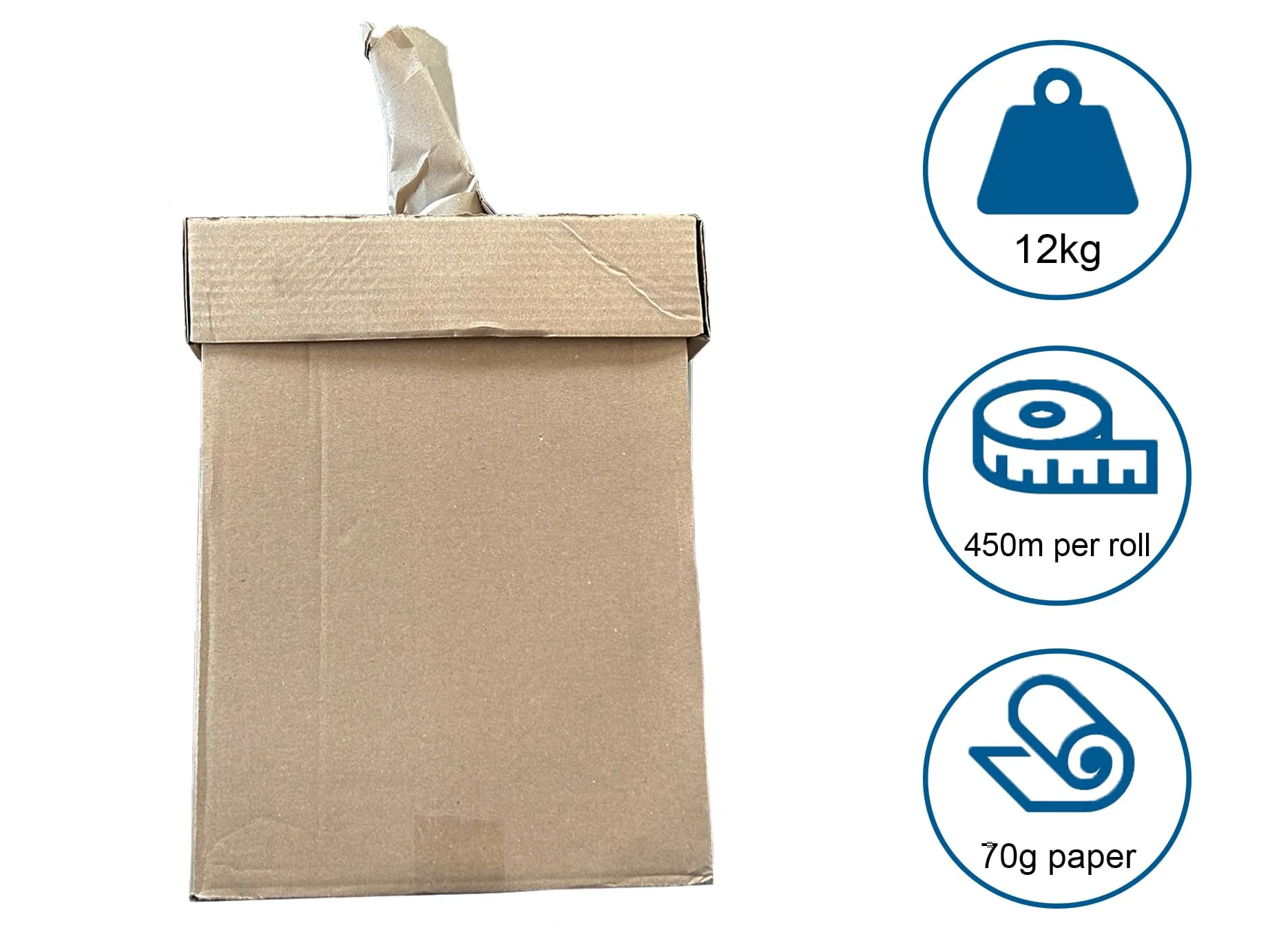Füllpapier | Spenderkarton mit 450 mtr | 100% recyclebar | umweltfreundlichen Polsterpapier | Knüllpapier