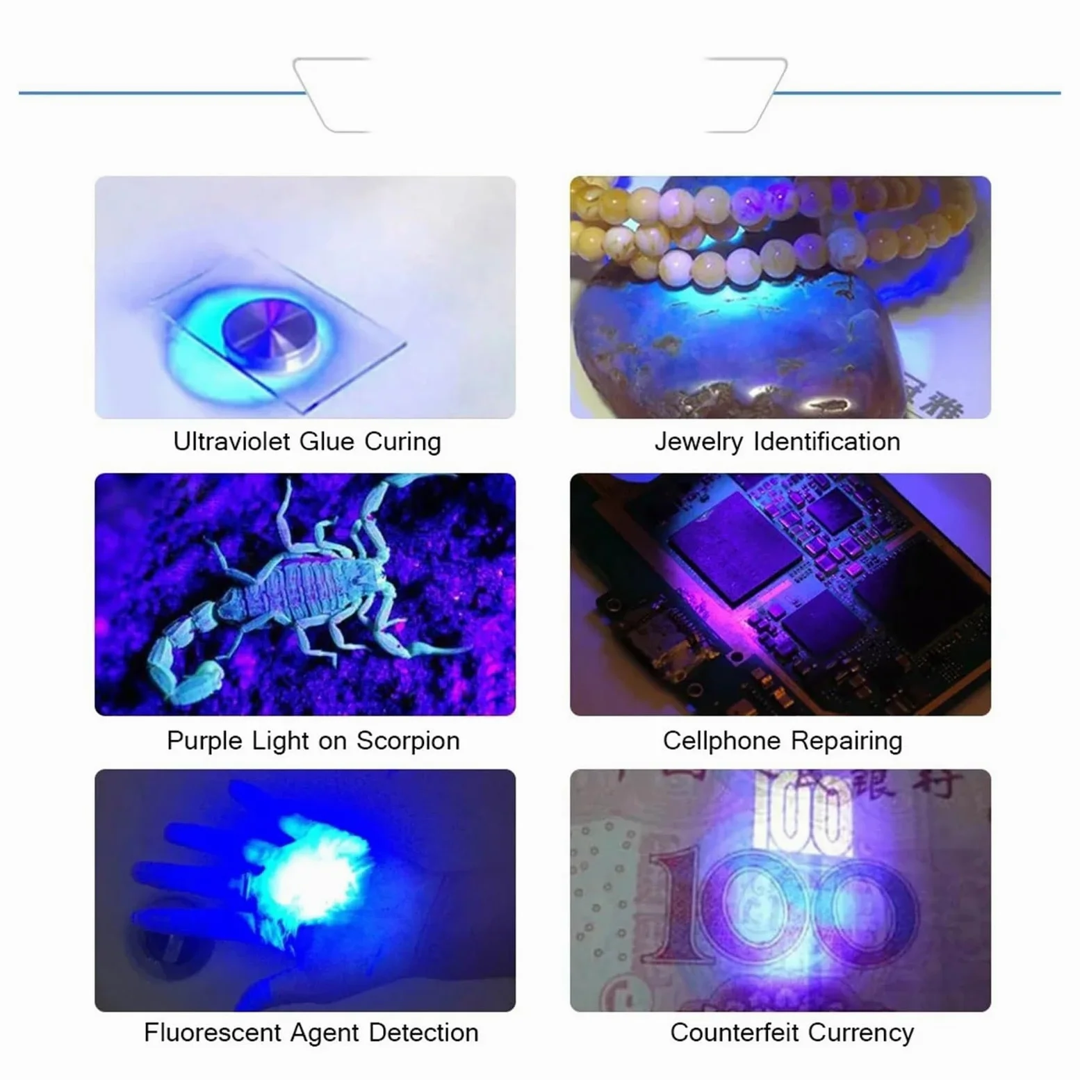 UV Lampe, USB-Hochenergie-UV-Härtungslampe, 365 nm, 385 nm, 395 nm, 405 nm for Schaltungsreparatur, Schweißen, PCB, schnelles Aushärten, Verkleben(1_405nm)