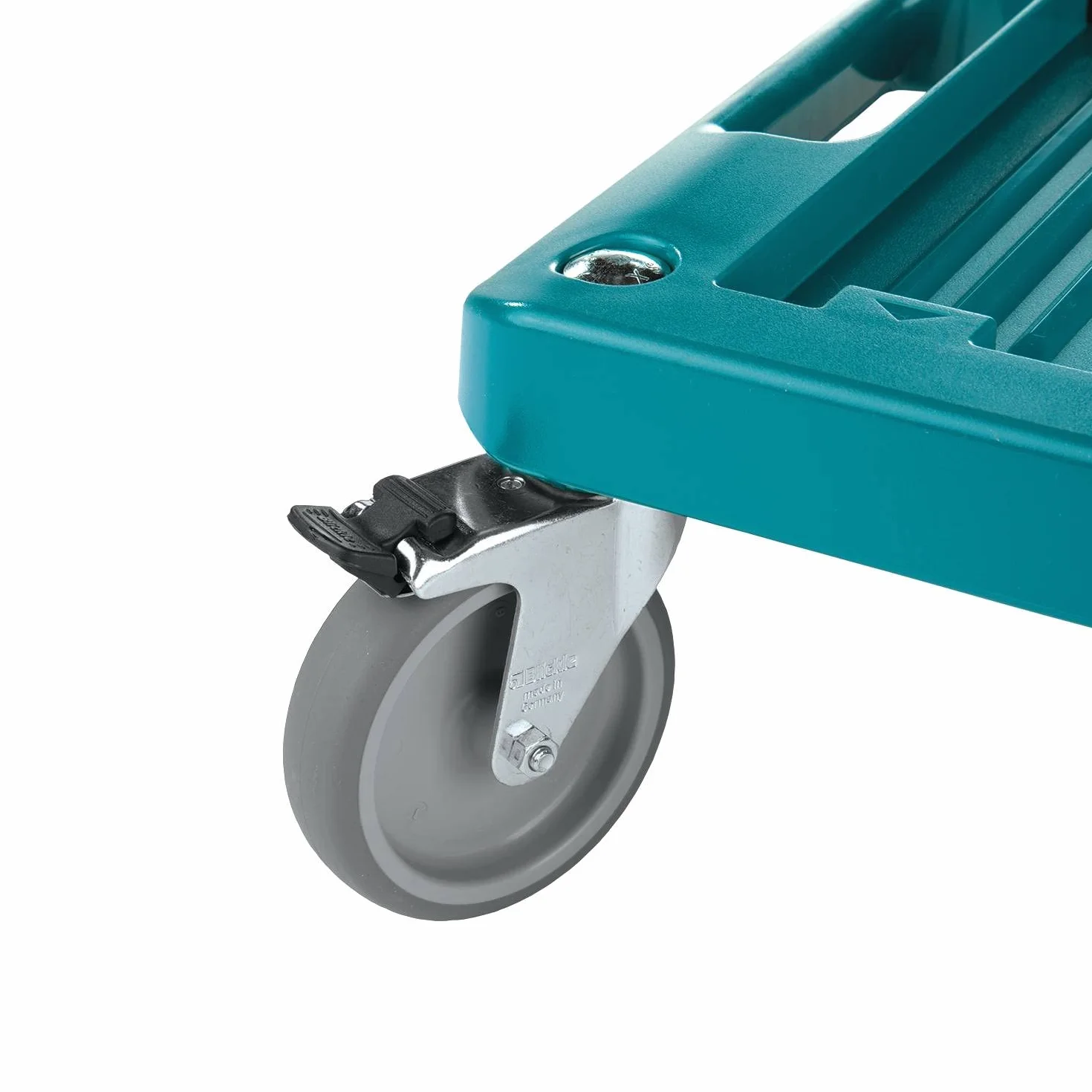 Makita P-83886 Makpac Transportwagen, Vier Lenkrollen, Zwei Feststellbar, Traglast Max. 100 Kg, für Makpac Systemkoffer, 515 x 360 x 150 Mm