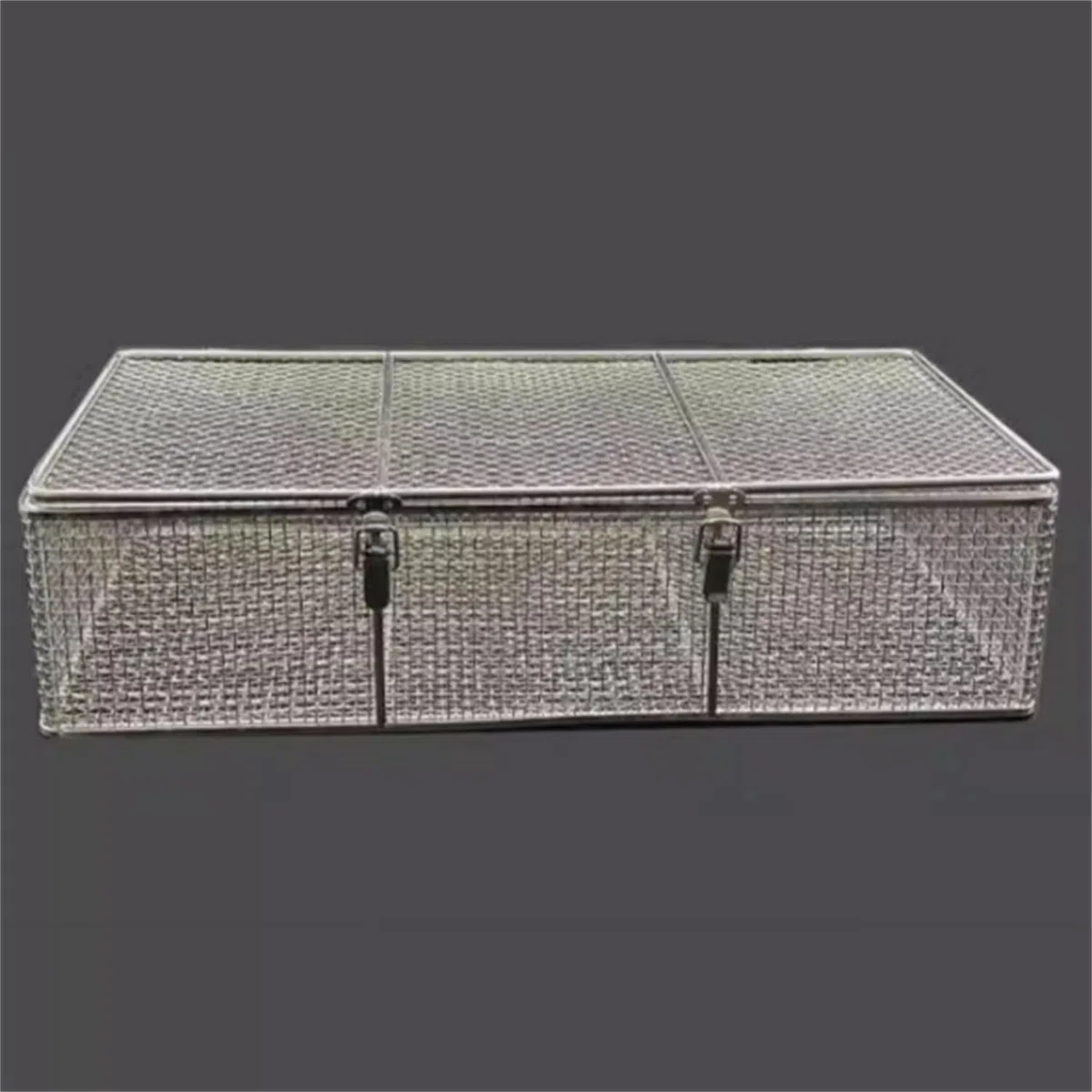 Medical 304 Desinfektionskorb aus Edelstahl, Wiederverwendbare Sterilisationskörbe mit Einziehbarem Griff und Deckel, für Chirurgische Medizinische Dentalinstrumente, WWFKWEMK, 25 * 15 * 10cm