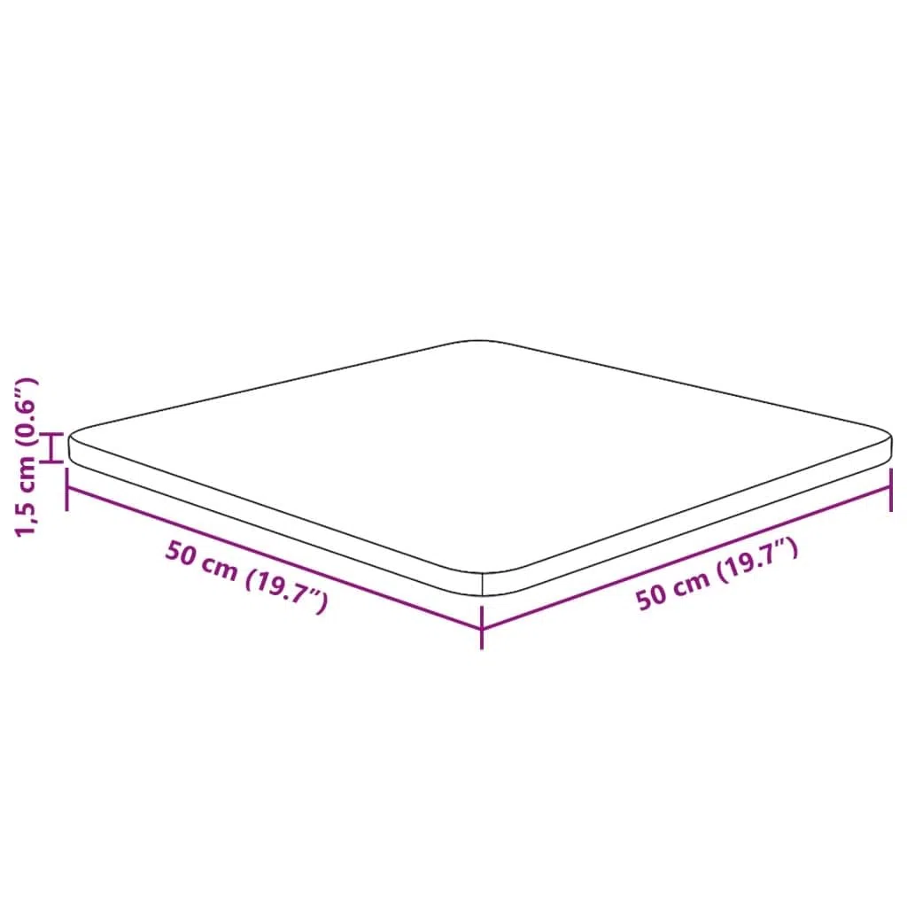 vidaXL Tischplatte Quadratisch Massivholzplatte Eichenplatte Holzplatte Platte Ersatztischplatte 50x50x1,5cm Eichenholz Unbehandelt