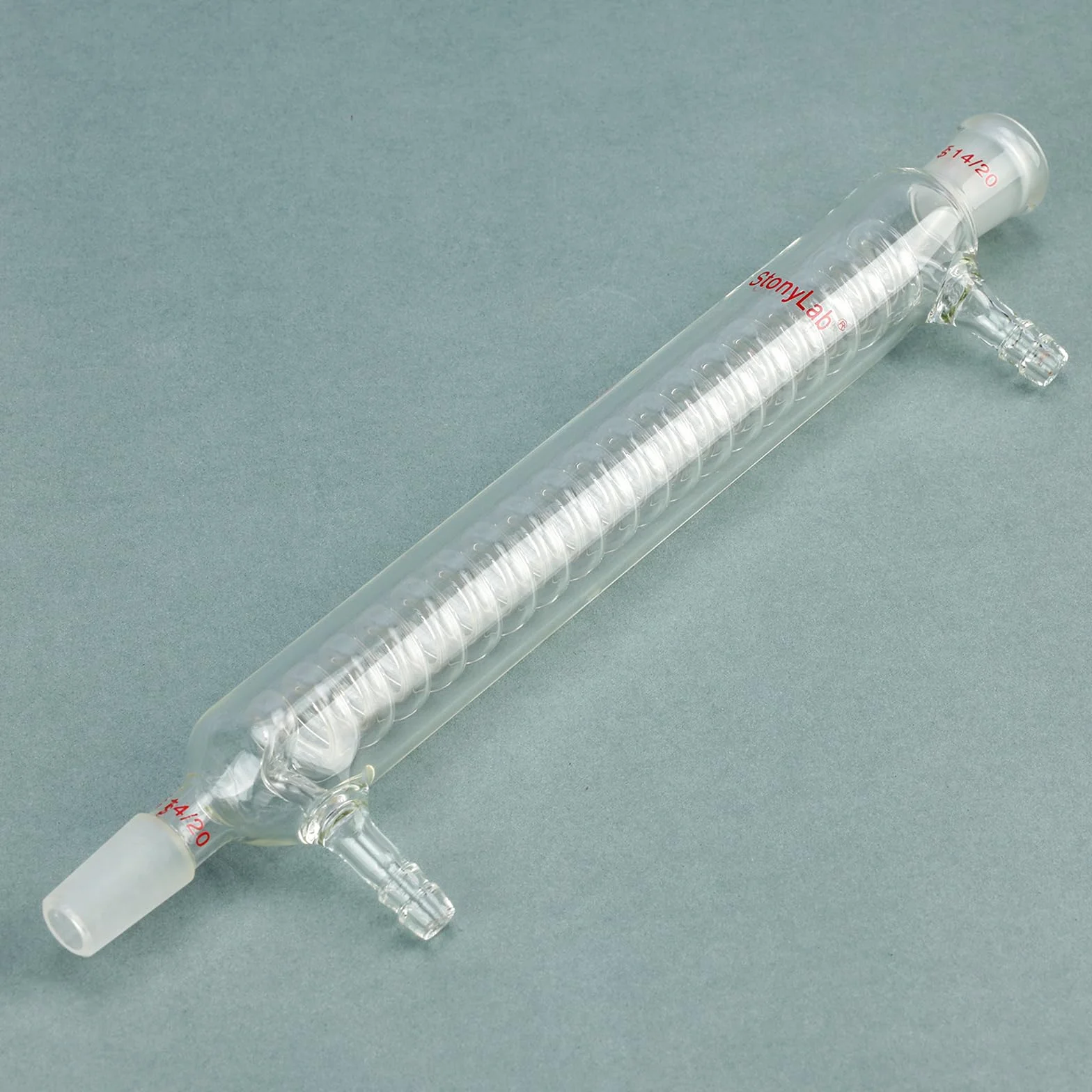 stonylab Graham-Kühler, 200 mm Kleiner Kühlweg, 14/20 Schliff, Laborglas für präzise Mikroskala-Kondensations- und Rückflussprozesse