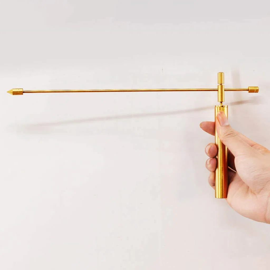 Wünschelruten, flexible Rotation, Kupfer, Wahrsagungswerkzeuge, einziehbare tragbare Ruten für Wassertauchen, Wünschelruten, Kupferjagd