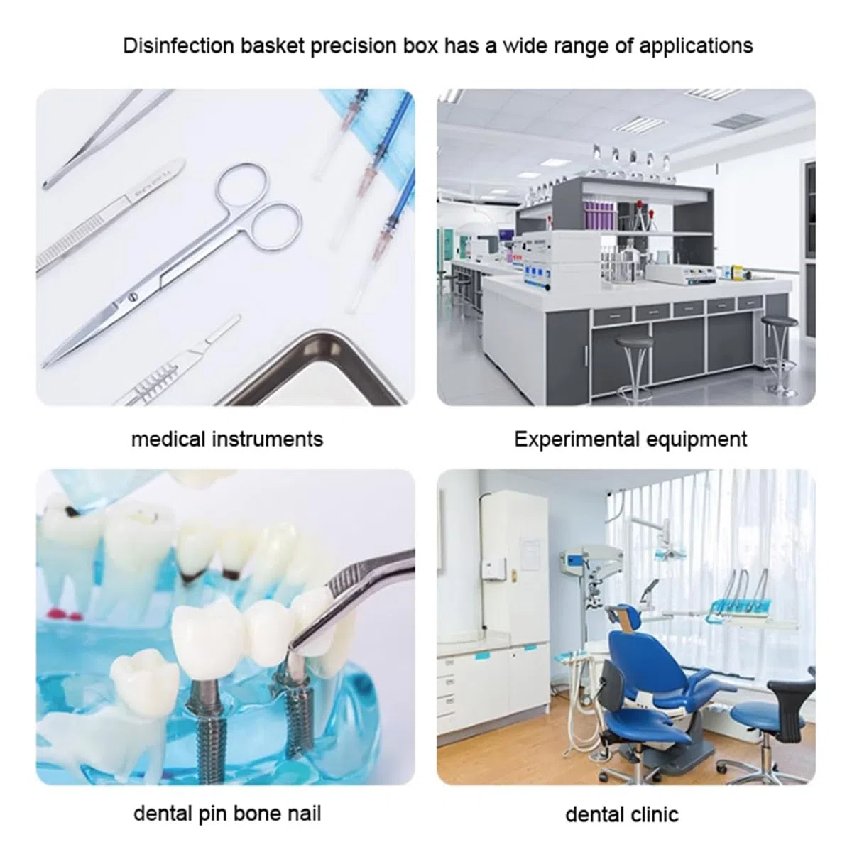 Medical 304 Desinfektionskorb aus Edelstahl, Perforierter Maschenkorb, Wiederverwendbare Sterilisationskörbe für Chirurgische Medizinische Dentalinstrumente