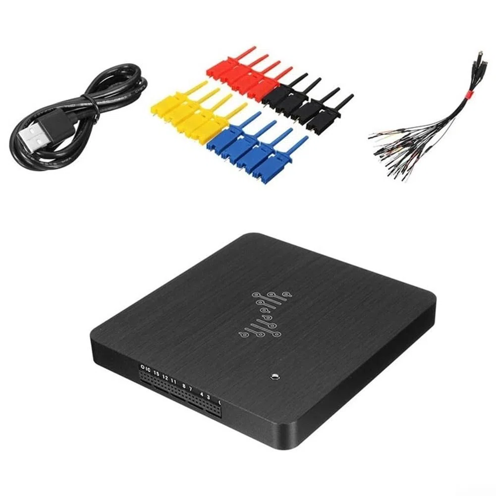 USB-Logikanalysator, 16 Kanäle, 400 MHz, Abtastrate, PC-Analyse, kompatibel mit WinXP Win10 OS Typ-C-Schnittstelle, 256 MB SDRAM-Puffermodus, Stream-Modus