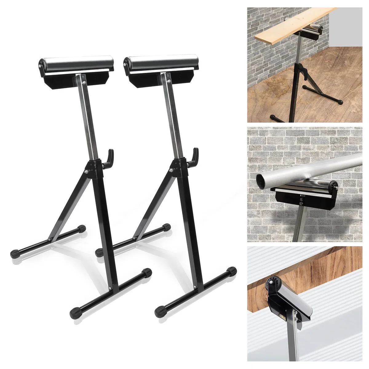 Lospitch 2x Rollenbock Stützbock Klappbock, 68-108 cm Verstellbarer Rollenständer bis 90 kg Tragkraft