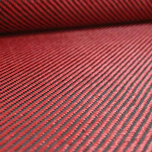 StickersLab - Hybridgewebe aus echter Kohlefaser und Aramid 190 g/m² 3K TWILL rot