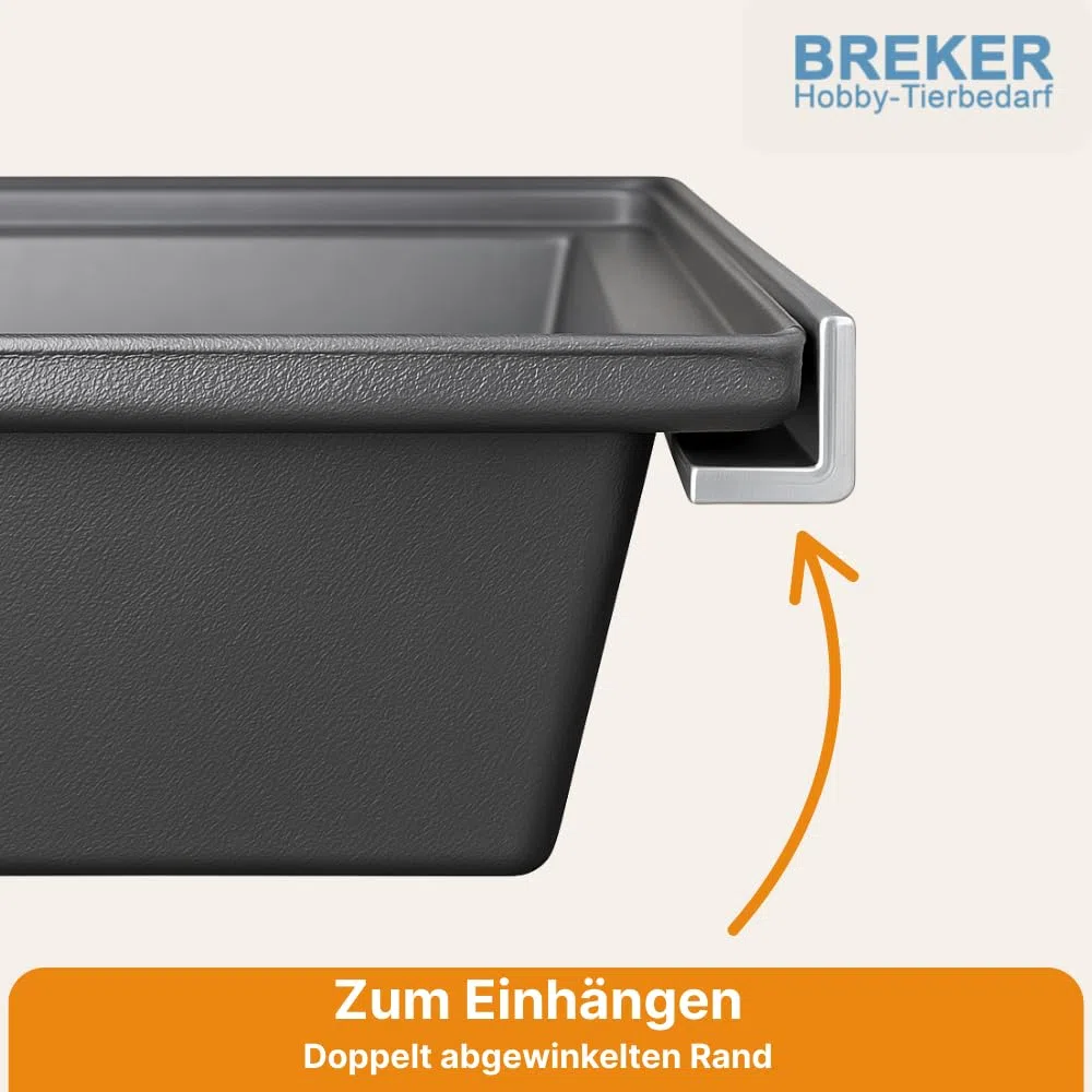 Breker Kunststoffwanne 80x80cm [geeignet als Kotwanne] 64 Liter Fassungsvolumen | Allzweckwanne | Plastikwanne | Schwarz