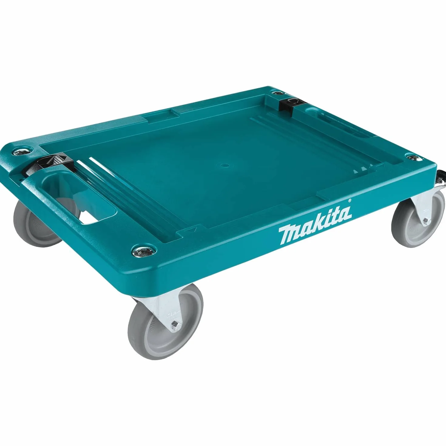 Makita P-83886 Makpac Transportwagen, Vier Lenkrollen, Zwei Feststellbar, Traglast Max. 100 Kg, für Makpac Systemkoffer, 515 x 360 x 150 Mm