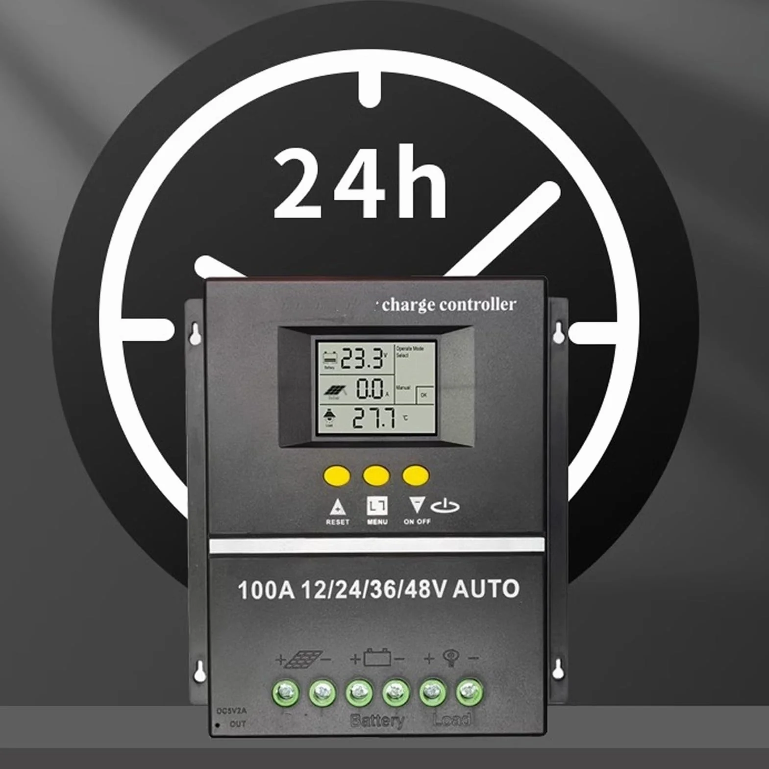 MPPT Solarladeregler 100 A 12V 24V 36V 48V Automatische Identifizierung Dual USB Solarregler Laderegler mit LCD Display