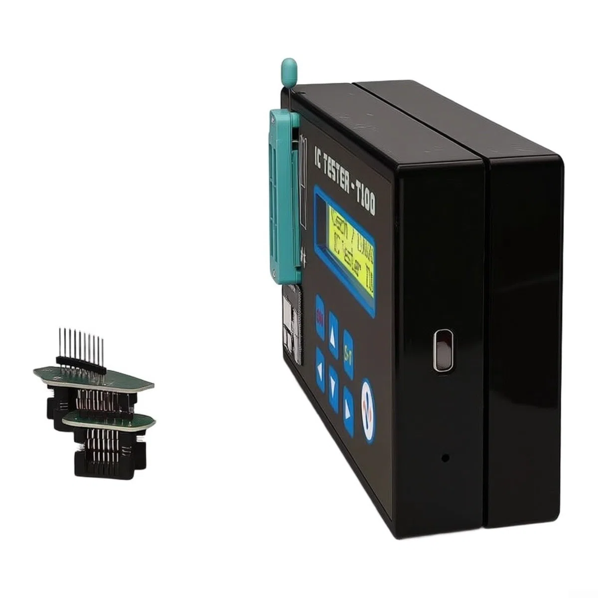 IC-Tester TESTER-T100 für Logikchips, Transistoren & Dioden – 1300+ Bauteile, 74HC/74LS/CD4000, Automatische Erkennung, Energiesparfunktion(Main unit + dock)
