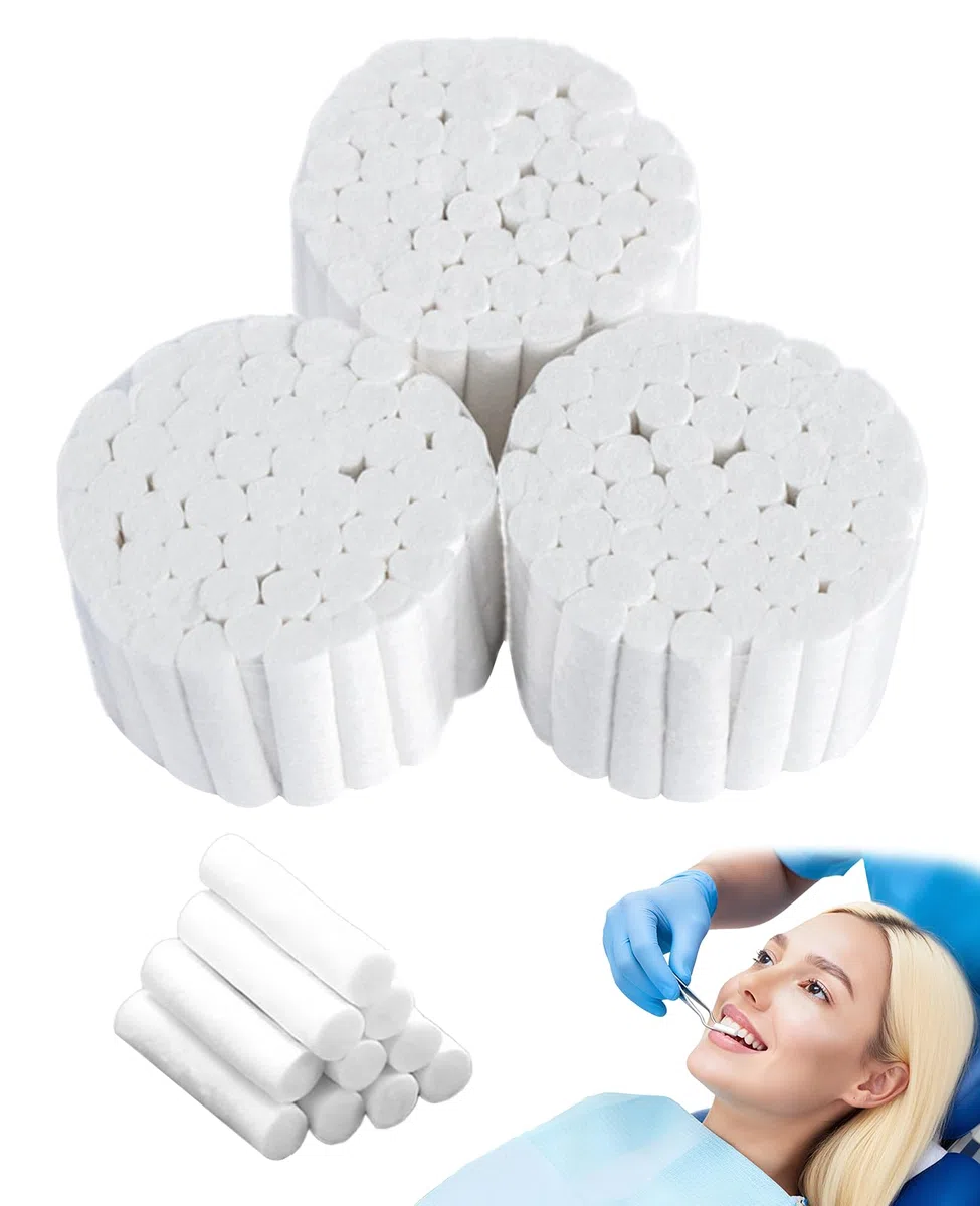 1000pcs Zahnwatterollen, Dental Watterollen Hochsaugfähig Baumwolle nasenbluten stopper für Mundhöhle, Nasenbluten oder andere Notfallunfälle