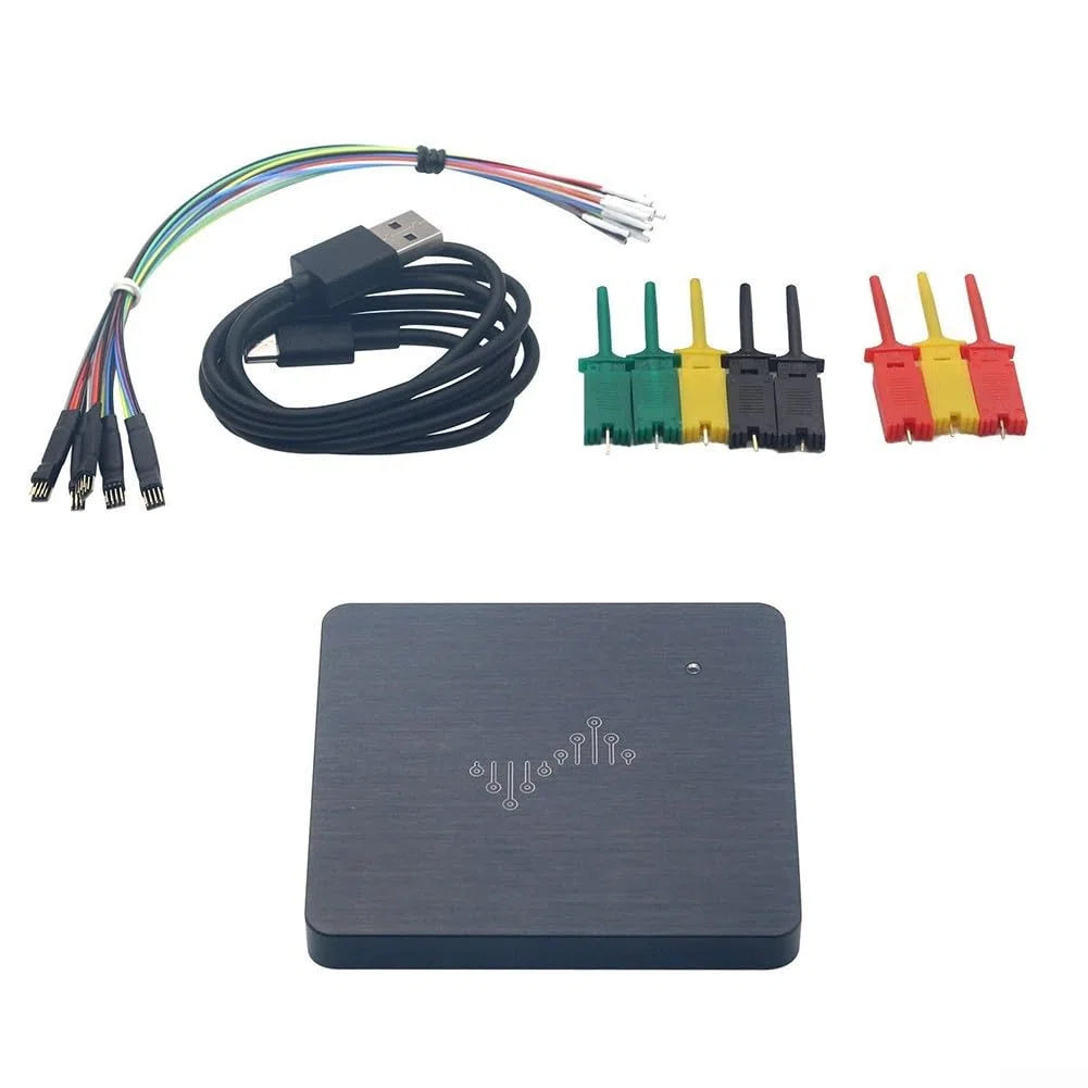 DSLogic Logic Analyzer 100 MHz Abtastung 16 K 16 GB Tiefe Tragbarer USB/Typ-C verstellbarer Schwellenwert Dual Mode ESD Überspannungsschutz Metallgehäuse für Windows-Protokollanalyse