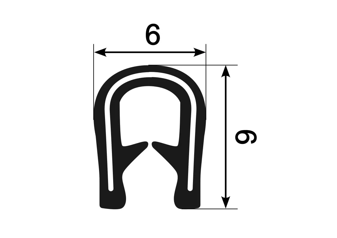 EUTRAS Kantenschutz 0,5–1,5 mm Schwarz – Selbstklemmendes U-Profil ohne Kleber, PVC mit Stahlkern, Türkantenschutz Auto, Schutzleiste für Blech, Metall, Möbel & Karosserie