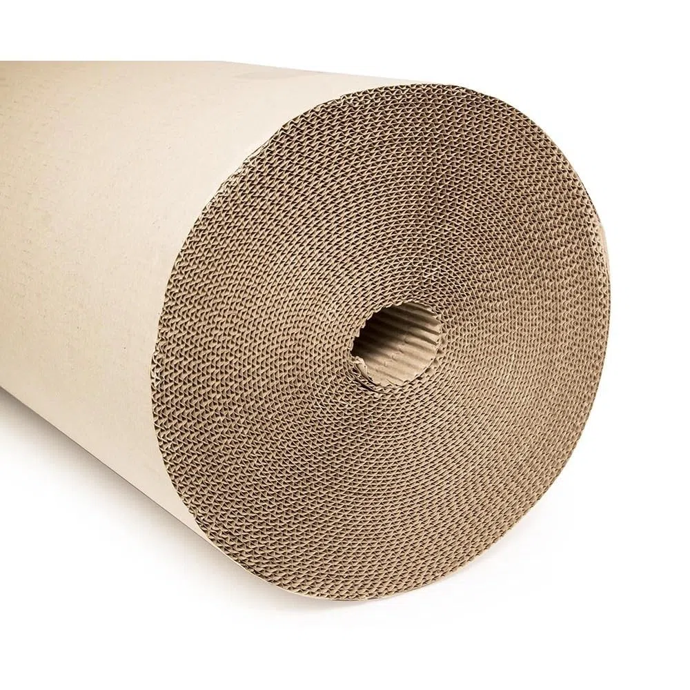Wellpappe Rolle Breite 100 cm – Rollenwellpappe B-Welle 200g/m² als Polstermaterial & Transportschutz, Verpackungsmaterial umweltfreundlich, Polsterpappe für Umzug 100cm x 50m