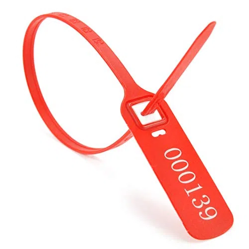 Nummerierte Sicherheits-Kabelbinder, Pull Tite Seals with Metal Insert Clip Lock, Security Shipping Seals, Length 400mm
