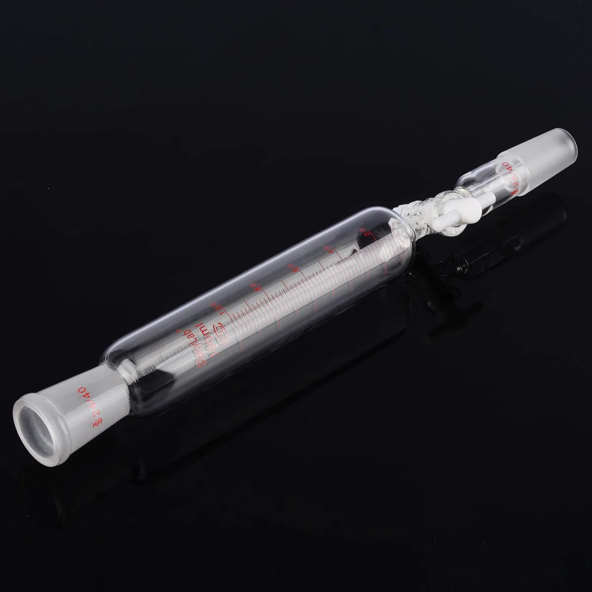 stonylab Additionstrichter, 24/40 Gelenk Borosilikatglas Tropftrichter mit PTFE Absperrhahn für Laborzusatztrichter, 100 ml