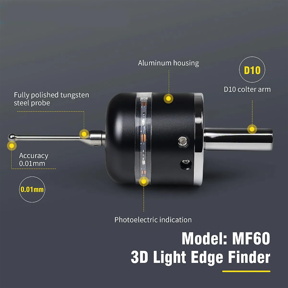 RATTMMOTOR Kantentaster,3D-Photoelektrischer Kantensucher,3D-Taster Kantensucher CNC Messtaster Werkzeuglängensensor, Genauere Genauigkeit für CNC-Fräsmaschinen (Rotes Licht)