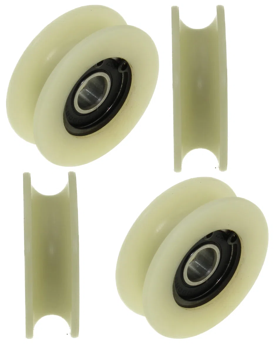 4 Stück Nylon Riemenscheibenrollen mit 10mm Rundnut 45mm Ø 10mm Lager 50kg Tragkraft präzise in der EU gefertigt (45-10-10)