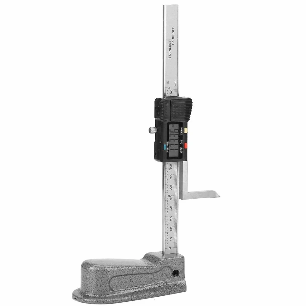 Zunate Digitales Höhenmessgerät, 0-150mm Digital Precision Height Aperture Tiefenmesser mit Edelstahlfuß, Elektronisch Höhenmesser mit LCD Digitalbildschirm für die Holzbearbeitung