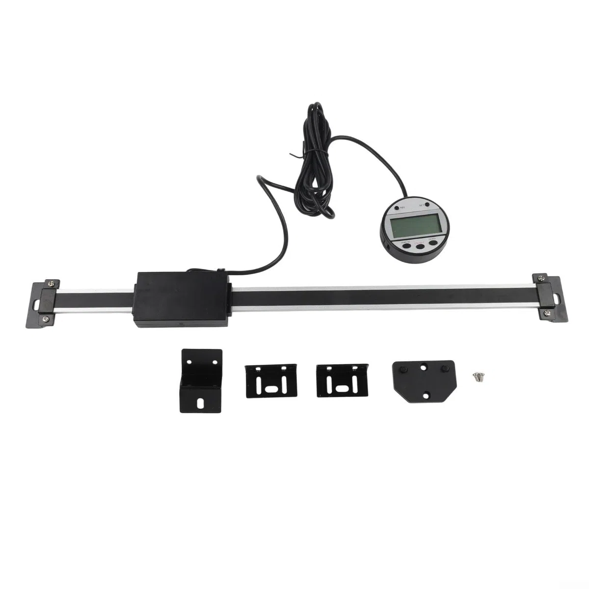 DRO Display 0–300 mm digitale lineare Skala, 0,01 mm Genauigkeit, externe Anzeige mit schneller Geschwindigkeit von 304,8 cm/s, LCD-Bildschirm, schwarzes Gehäuse