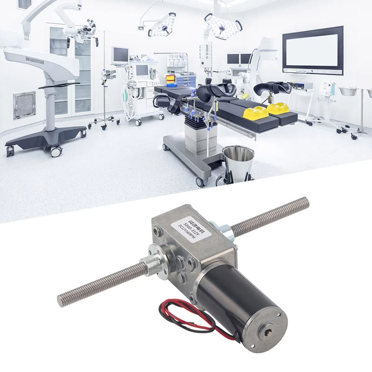 12V Getriebemotor mit hohem Drehmoment M8 Doppelwellen 1280 Motor Schnecken Getriebemotor Koaxial Untersetzungsmotor für rechte und linke Welle mit Flansch(Reduction Ratio 50)