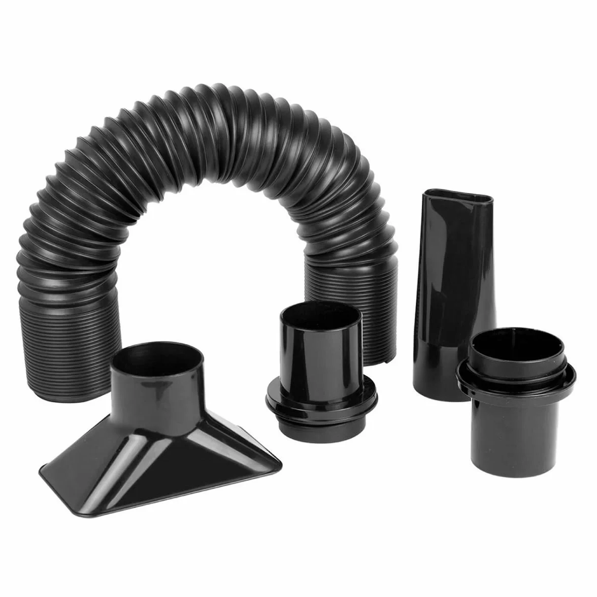 POWERTEC 70208V Staubsammelschlauch-Set, flexibel, 6,4 cm, Schwarz