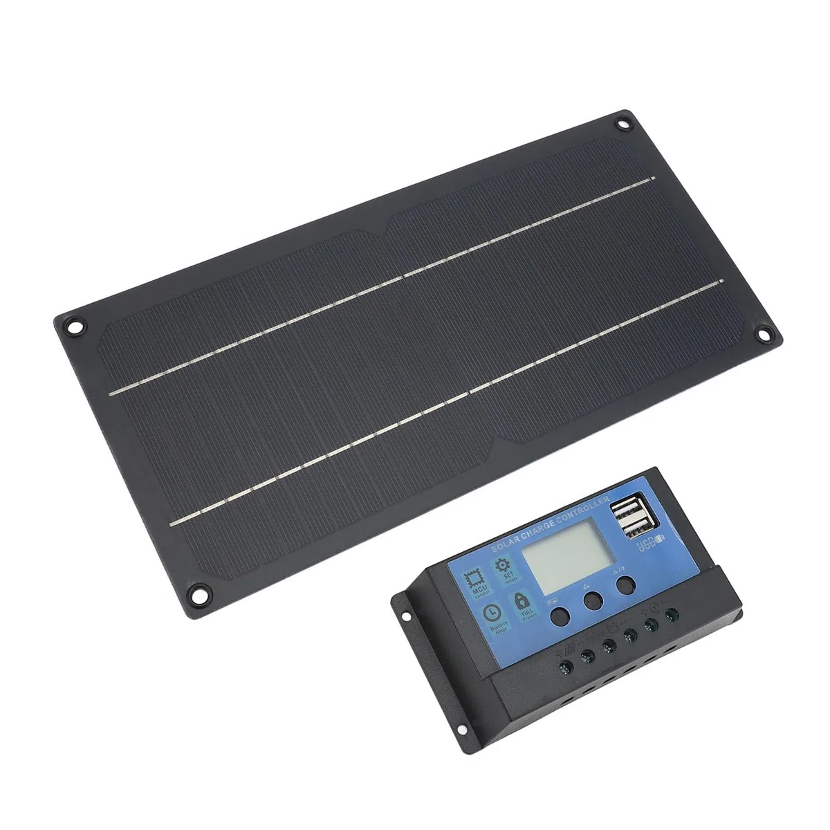 Sxhlseller 600 W Monokristallines Silizium-Solarpanel-Set mit 100 A 12 V 24 V Laderegler, Leichte Tragbare Stromversorgung für Wohnmobil-Camping, Boote und Landwirtschaftliche Geräte
