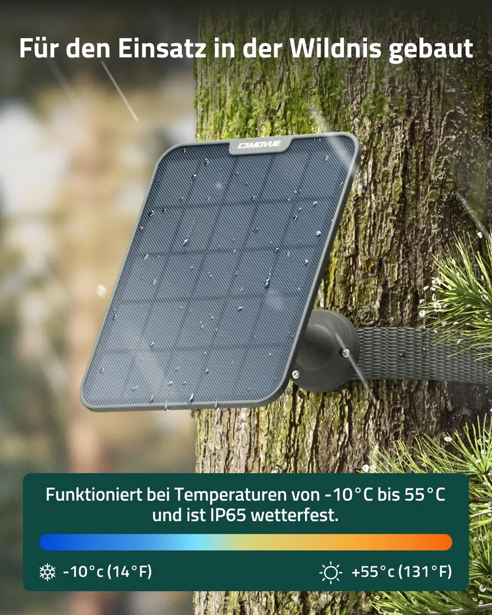 Solarpanel SP-10 für Wildkamera, Kompatibel Reolink Kameras, 6W Schnellladung für Nonstop-Stromversorgung, geeignet für den Außenbereich, Flexible Installation, IP65 Wetterfest
