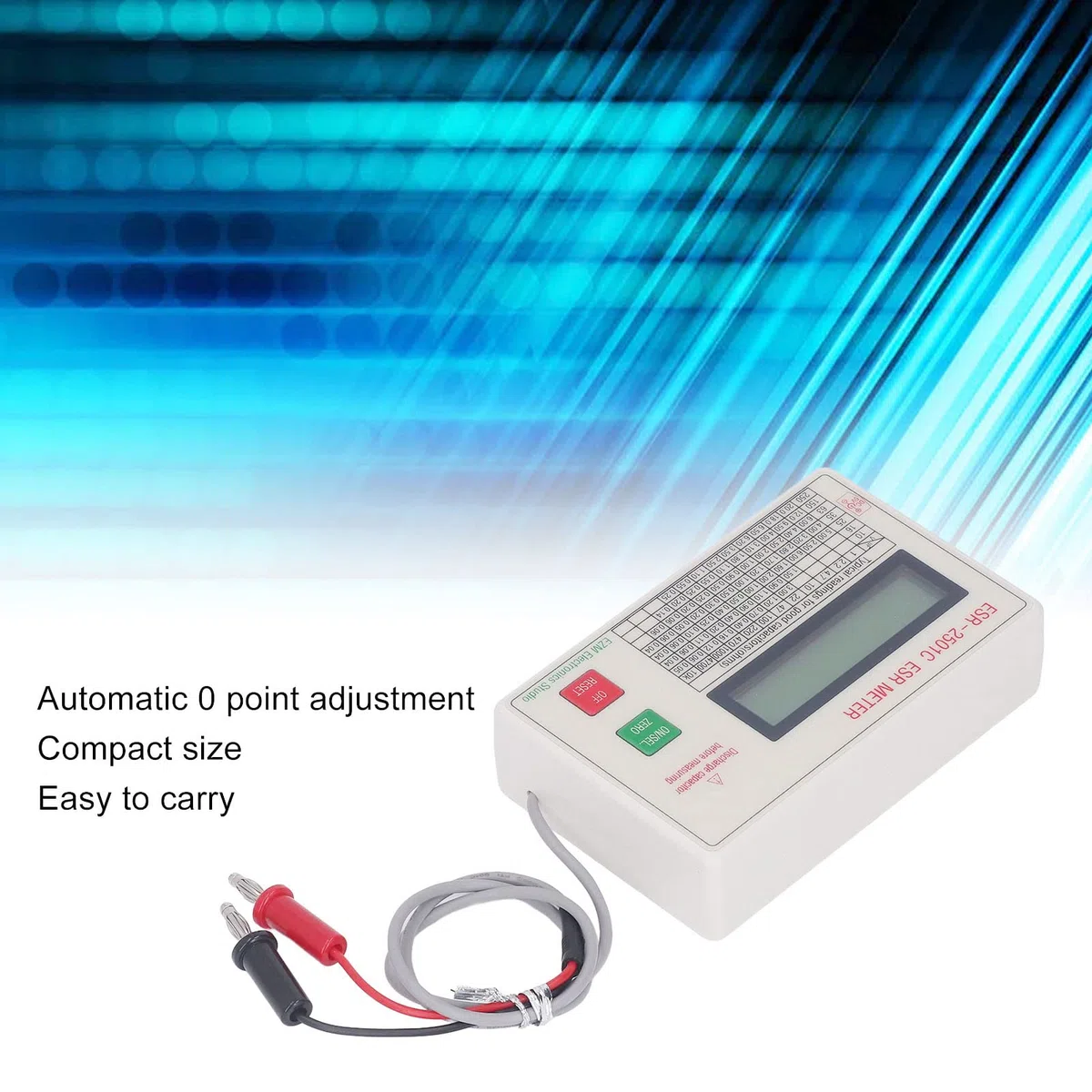 ESR-Kondensator-Tester-Kit, tragbares ESR-Messgerät, digitales Kapazitätsmessgerät, zum Messen von Kapazität