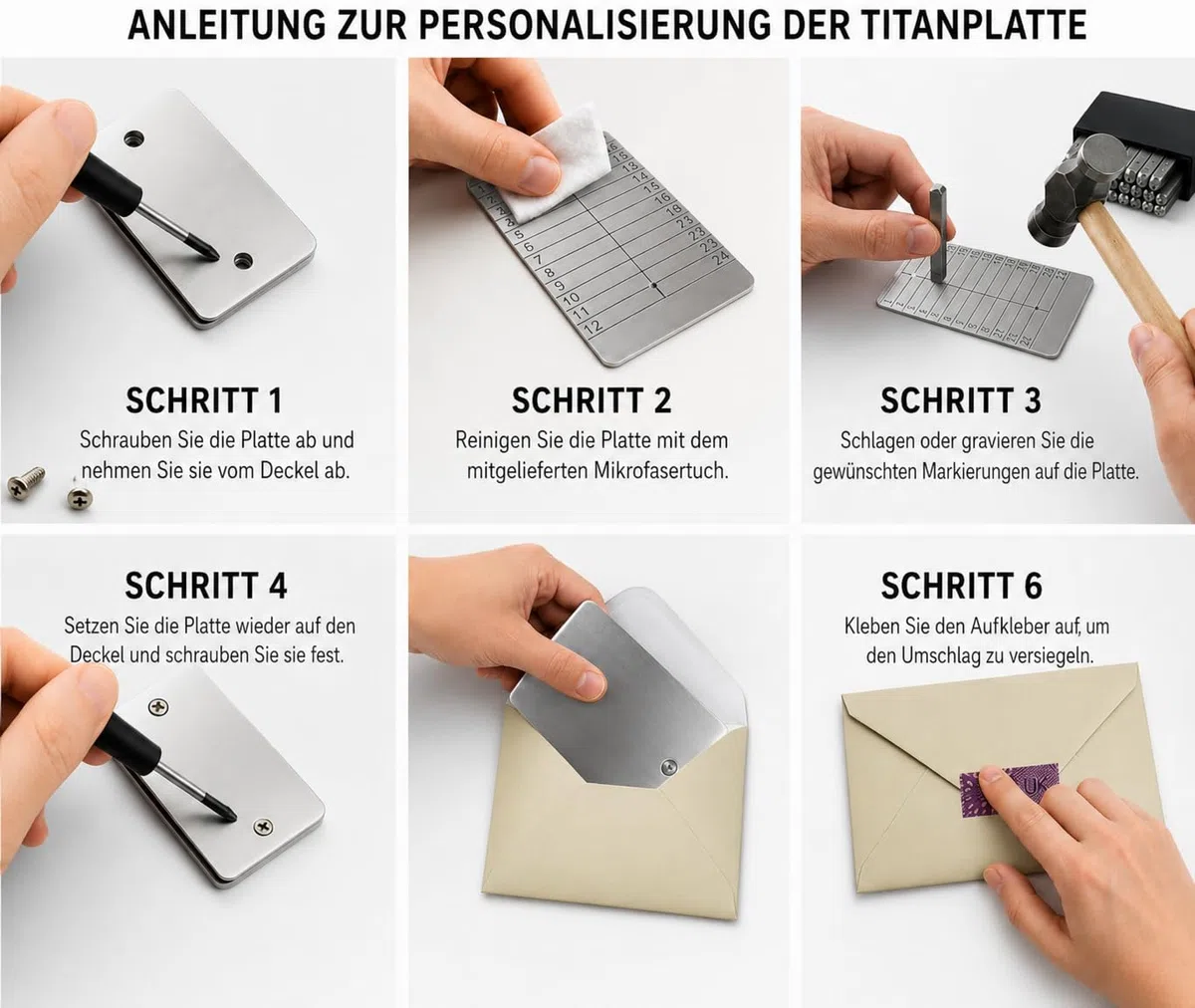 4X Titan-Speicherplatten für Krypto-Seeds, lasergraviert, stanzbar und ätzbar – sicheres Cold Wallet für Offline-Backups von Bitcoin, Ethereum & anderen Kryptowährungen.