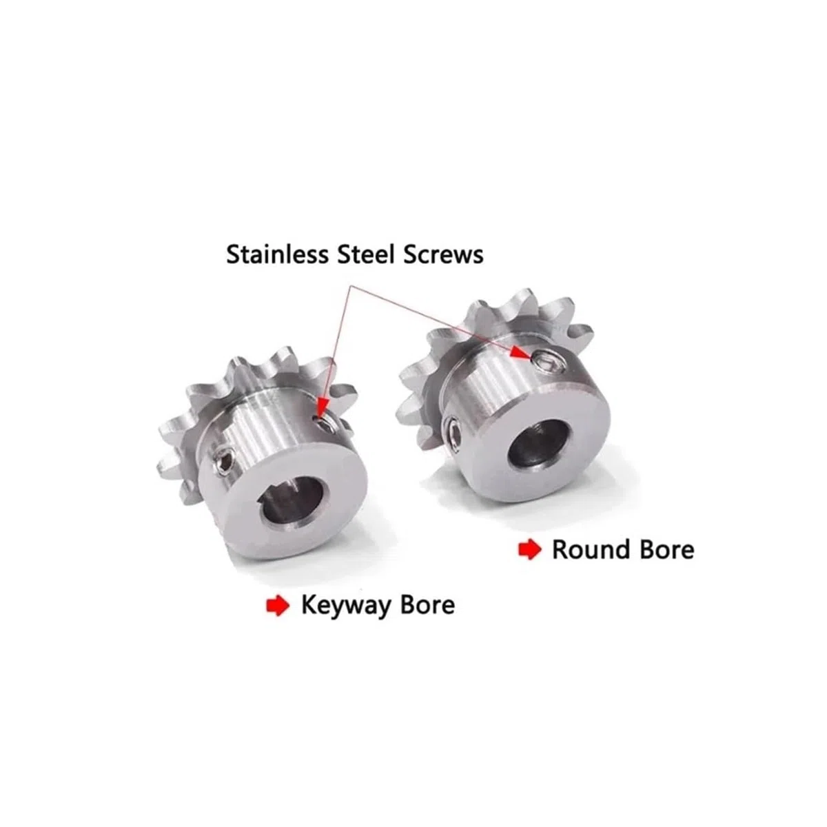 Zahnrollenkettenrad, 1 Stück 32–40 Zähne 04C 304 Edelstahl Industrieantriebskettenrad Kettenrad 32 34 35 36 38 40 Zähne Bohrung 8 10 12 14–25 mm(40 Teeth,14mm)
