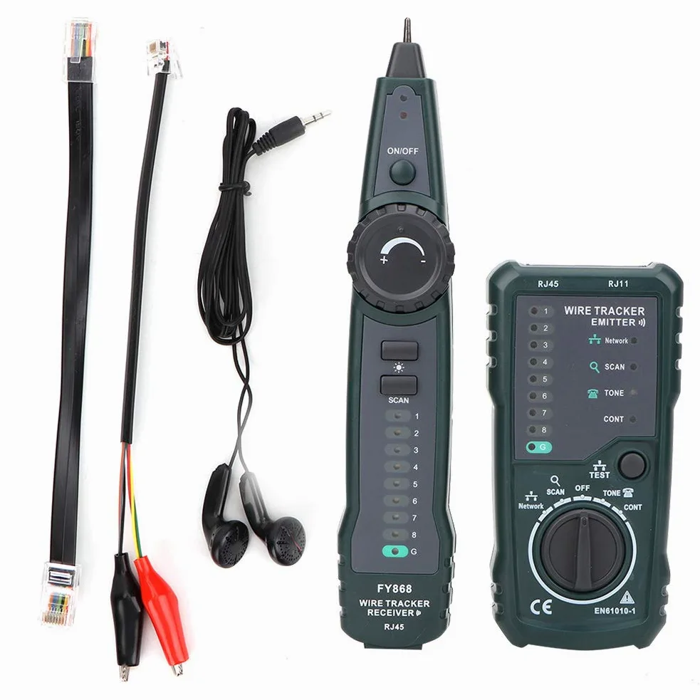 RJ45 RJ11 Kabeltracker Kit mit Kabelfinder Kabeltester für schnelle Leitungssuche in LAN Netzwerk und Telefonleitungen FY868
