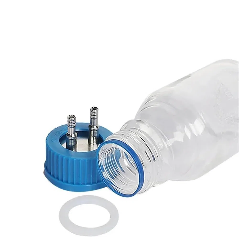 Laborglaswaren Nachfüllflaschenverschluss GL45 1-4 Löcher Edelstahl-Nachfüllflasche mit offenem Deckel, Schraubverschlüsse(3hole(Large))