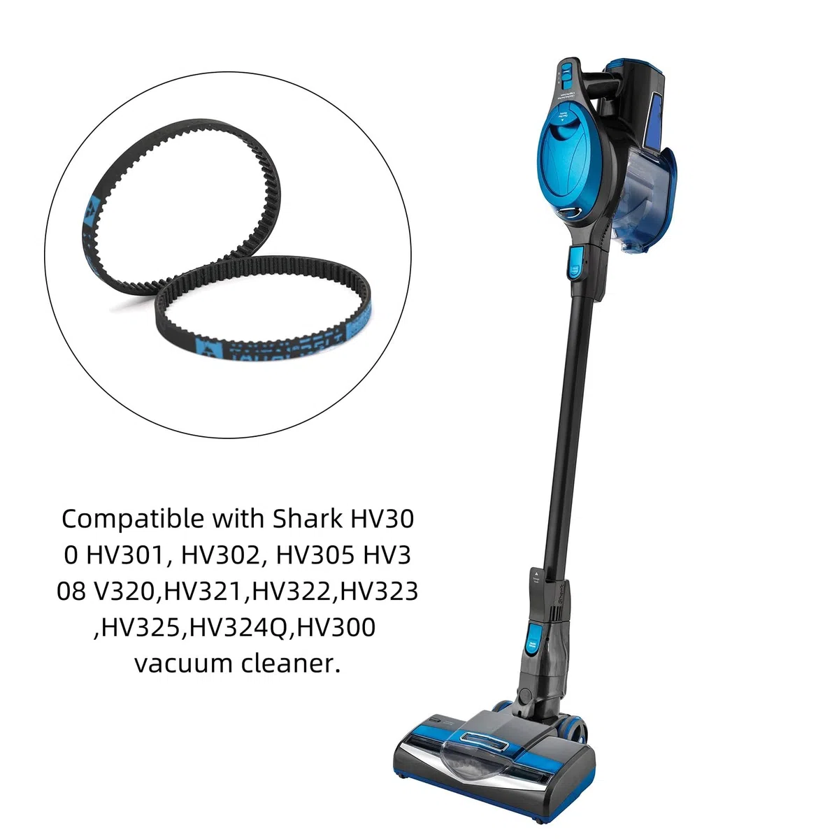 Staubsaugerriemen-Ersatz, kompatibel mit Shark Modellen HV320, HV321, HV322, HV323, HV325, HV301, HV302, HV305, HV308 Staubsauger, 4 Stück