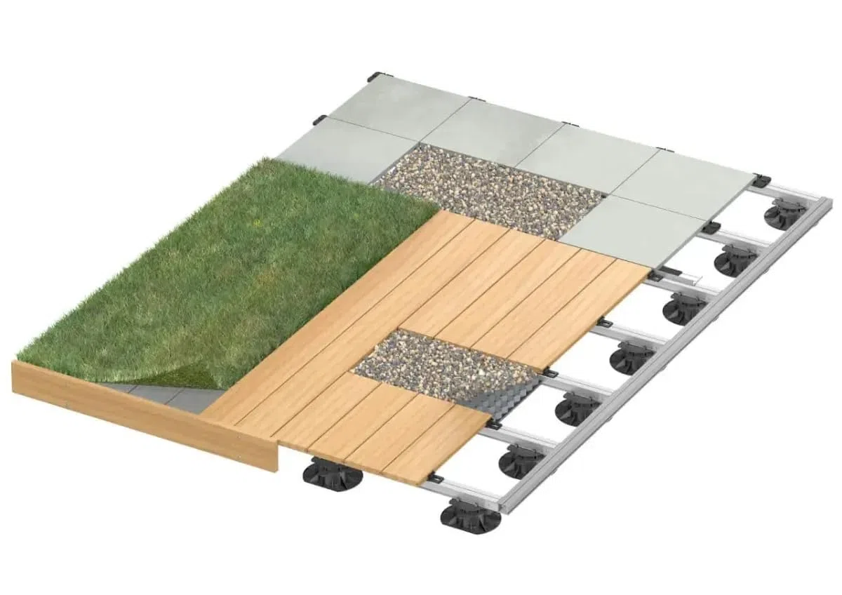 Gartenwelt Riegelsberger Alu-Bodenprofil Cleverdeck 10x145 mm Länge 110 cm | Aluminium Unterkonstruktion für Terrasse und Doppelboden | Witterungsbeständig, formstabil & beidseitig nutzbar